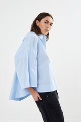 Louisanna - Poplin cropped shirt I Light blue    2 - Rabens Saloner - DK