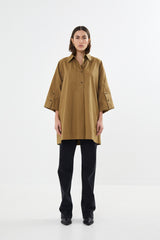 Lula - Poplin tunic dress I Old moss    2 - Rabens Saloner - DK