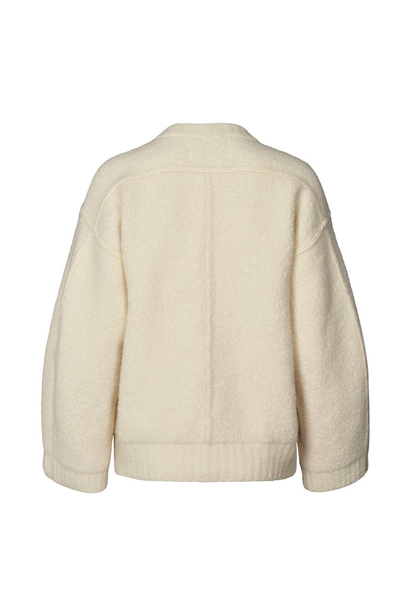 Sig - Sheep knit bomber jacket I Chalk 2 - Rabens Saloner - DK