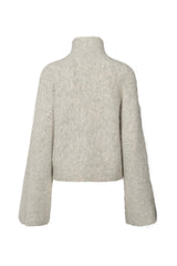 Hiam - Fluffy boxy sweater I Light grey melange    4 - Rabens Saloner - DK