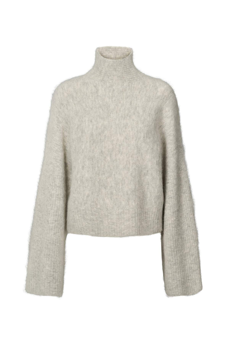 Hiam - Fluffy boxy sweater I Light grey melange    3 - Rabens Saloner - DK