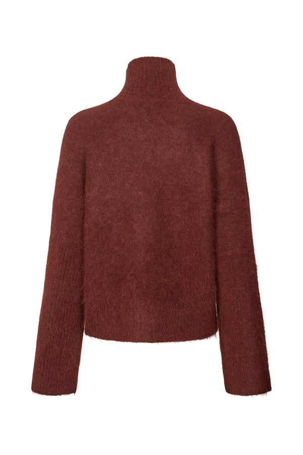 Hiam - Fluffy boxy sweater  I Burgundy    2 - Rabens Saloner - DK