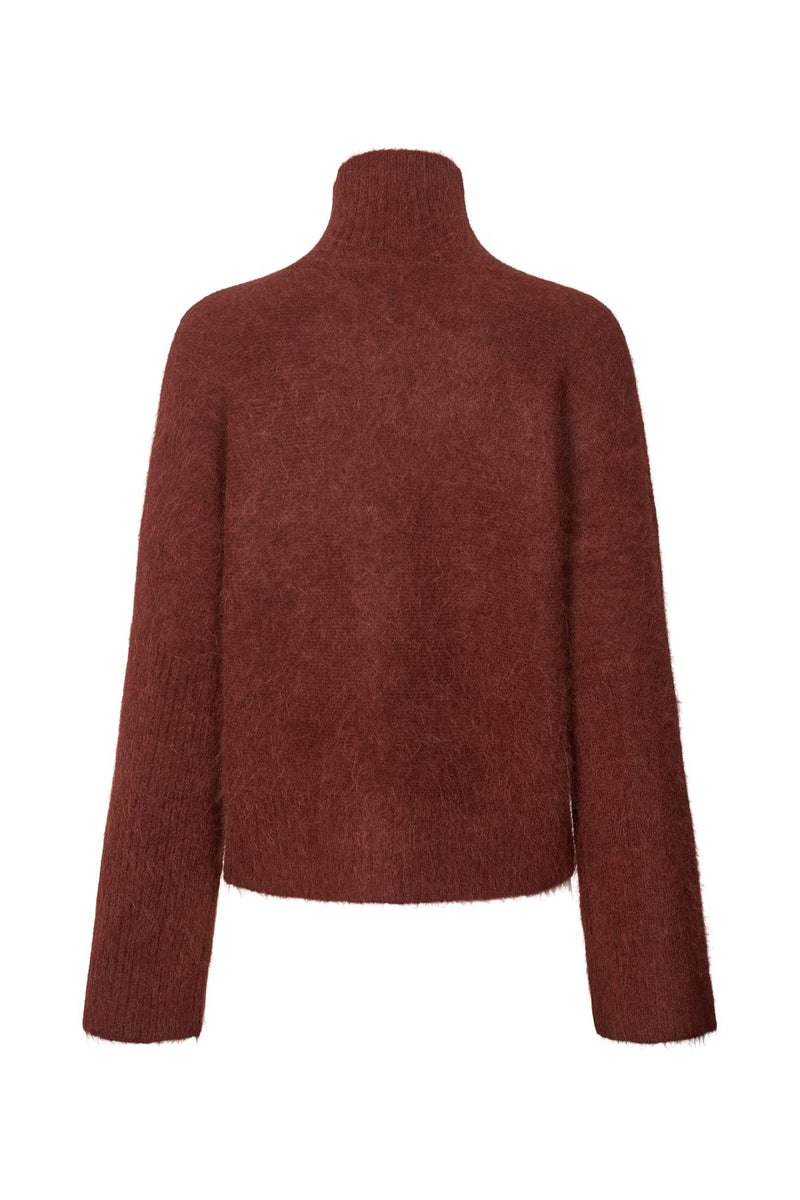 Hiam - Fluffy boxy sweater I Burgundy    2 - Rabens Saloner - DK