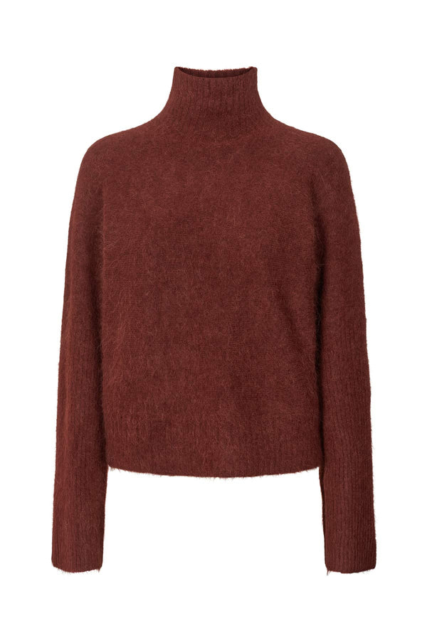 Hiam - Fluffy boxy sweater  I Burgundy    1 - Rabens Saloner - DK