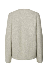 Lott - Fluffy split back sweater I Light grey melange    3 - Rabens Saloner - DK