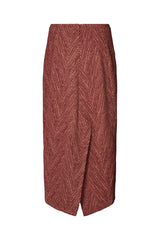 Luzie - Herringbone long skirt I Burgundy combo    4 - Rabens Saloner - DK