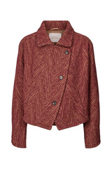 Lunna - Herringbone jacket I Burgundy combo Burgundy combo XS  5 - Rabens Saloner - DK