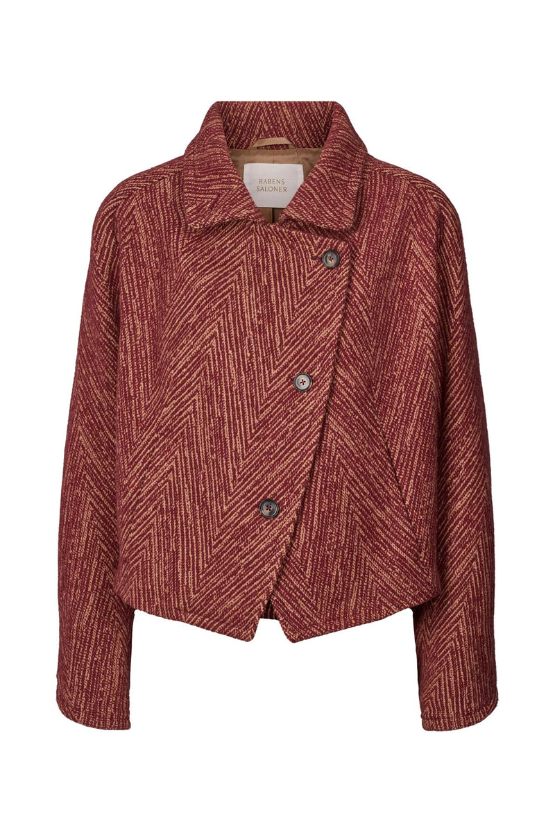 Lunna - Herringbone jacket I Burgundy combo Burgundy combo XS  5 - Rabens Saloner - DK