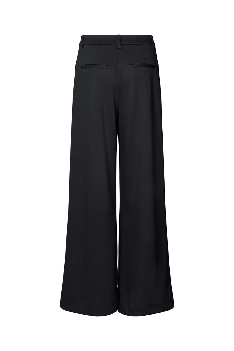 Zoe - Tailored wide leg pants I Black navy combo    5 - Rabens Saloner - DK