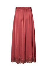 Lamim - Solid lacey skirt I Burgundy    3 - Rabens Saloner - DK