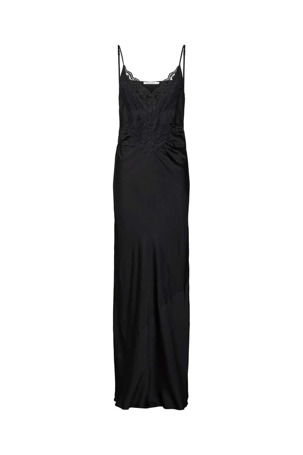 Antonella - Solid lacey string dress  I Black    1 - Rabens Saloner - DK