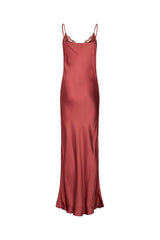 Antonella - Solid lacey string dress  I Burgundy    5 - Rabens Saloner - DK