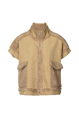 Tamys - Faux shearling tunic vest I Amber 2 - Rabens Saloner - DK