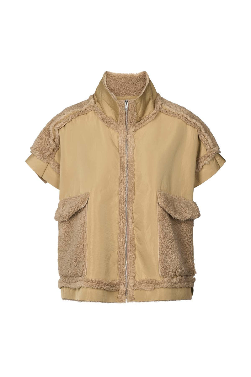 Tamys - Faux shearling tunic vest I Amber 2 - Rabens Saloner - DK
