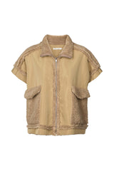 Tamys - Faux shearling tunic vest I Amber 4 - Rabens Saloner - DK