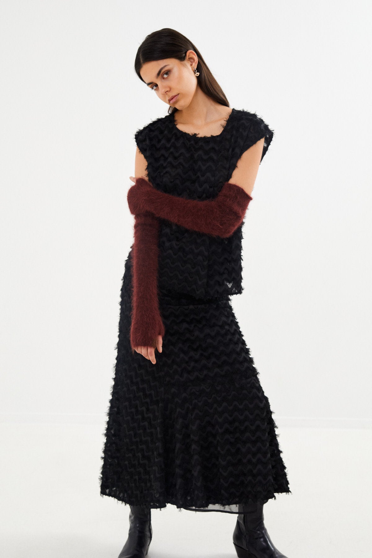 Selilja - Feathery skirt I Black 1 - Rabens Saloner - DK