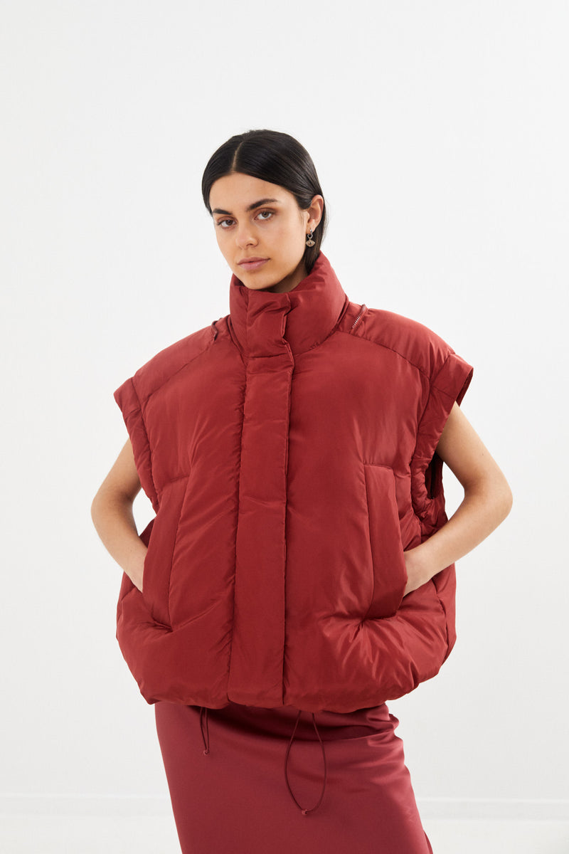 River - Quilt down jacket I Burgundy    9 - Rabens Saloner - DK