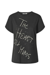 Ambla - Heartbeat T shirt I Faded black    3 - Rabens Saloner - DK