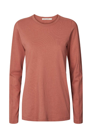 Jacka - Vintage jersey long sleeve top I Russet Burgundy Russet Burgundy XS 2 - Rabens Saloner - DK