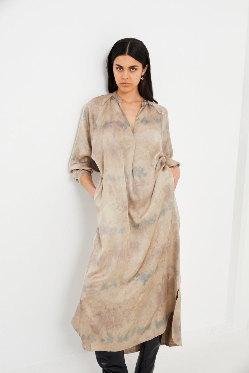 Houda - Mixture shirt dress I Silver combo    4 - Rabens Saloner - DK