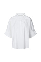 Oona - Poplin shirring blouse I White White XS/S  1 - Rabens Saloner - DK