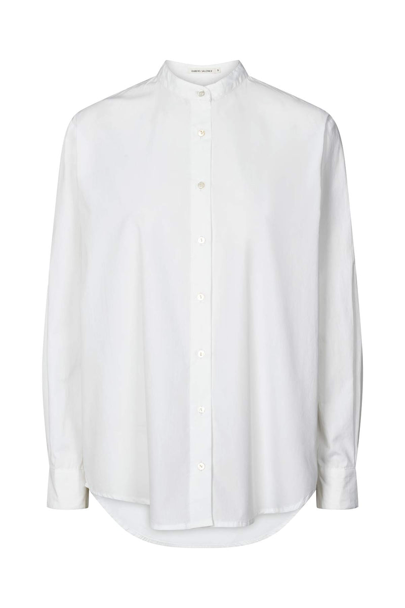 Jori - Poplin grandad shirt I White    3 - Rabens Saloner - DK