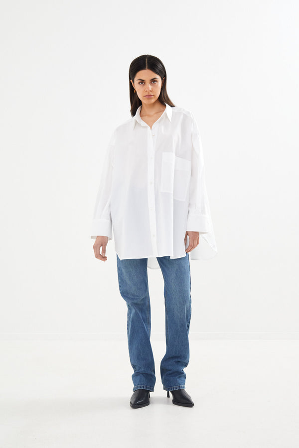 Noah - Poplin oversized shirt  I White    1 - Rabens Saloner - DK