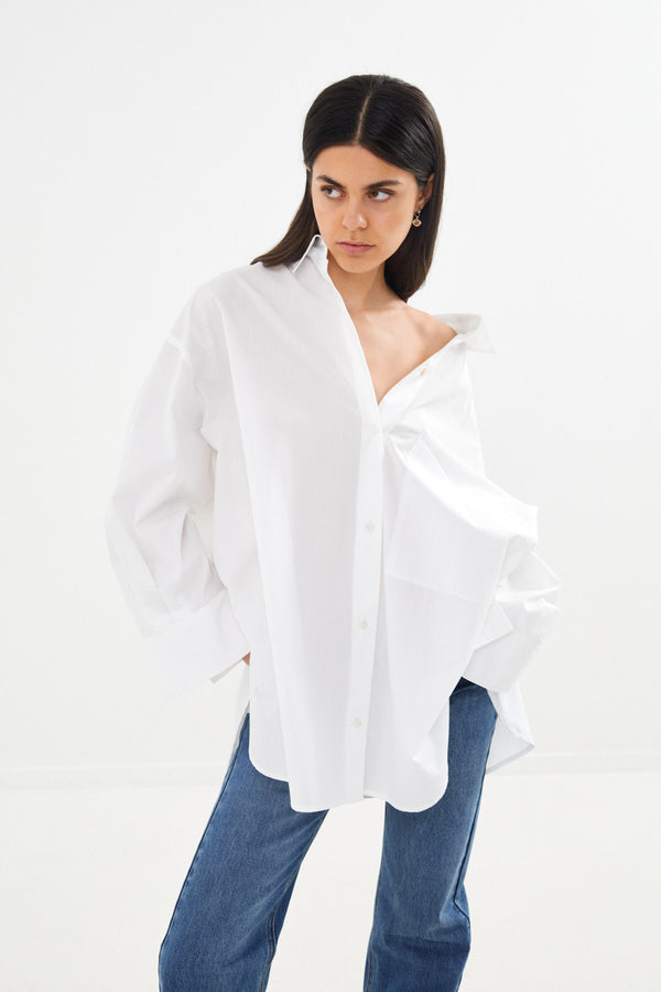 Noah - Poplin oversized shirt  I White    2 - Rabens Saloner - DK