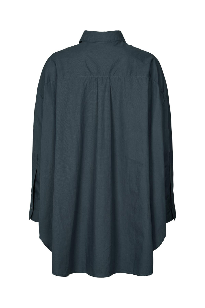 Noah - Poplin oversized shirt I Dark navy 2 - Rabens Saloner - DK