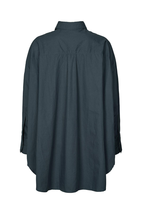 Noah - Poplin oversized shirt  I Dark navy    2 - Rabens Saloner - DK