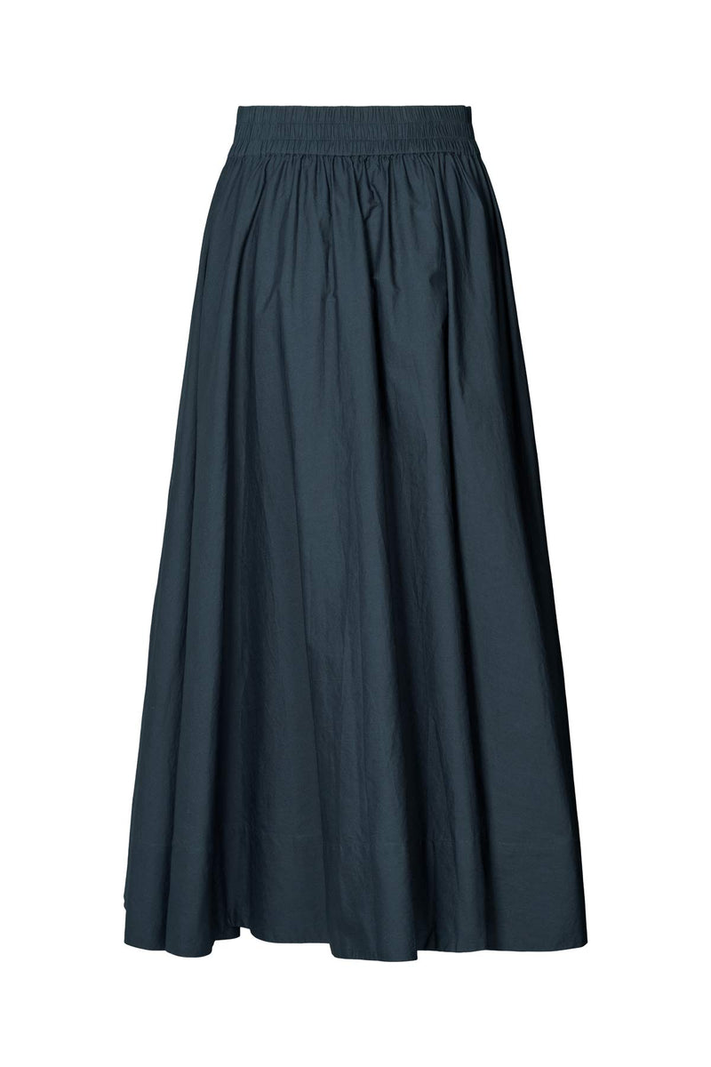 Rita - Poplin full skirt I Dark navy    3 - Rabens Saloner - DK