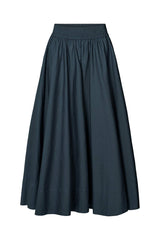 Rita - Poplin full skirt I Dark navy    2 - Rabens Saloner - DK