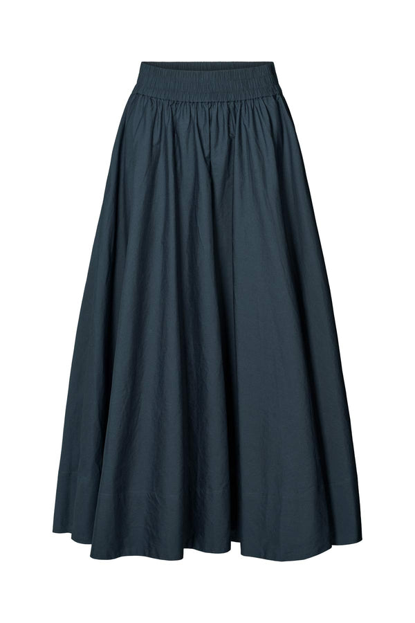 Rita - Poplin full skirt  I Dark navy    2 - Rabens Saloner - DK