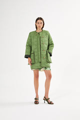 Rahlin - Pastel quilt coat I Stone green 1 - Rabens Saloner - DK