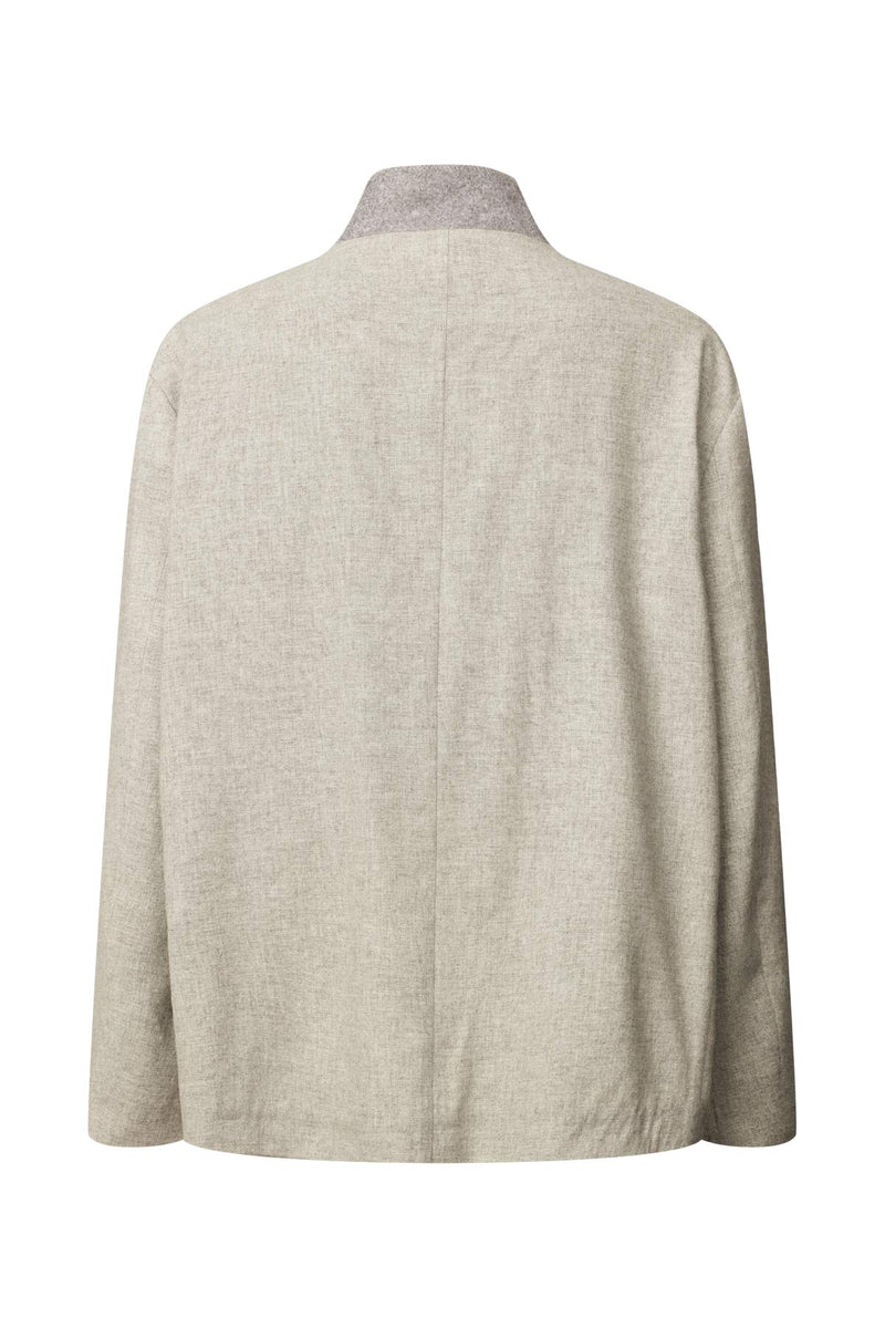 Ethena - Drapy tailoring jacket I Grey melange 6 - Rabens Saloner - DK