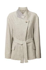 Ethena - Drapy tailoring jacket I Grey melange Grey melange XS/S 5 - Rabens Saloner - DK