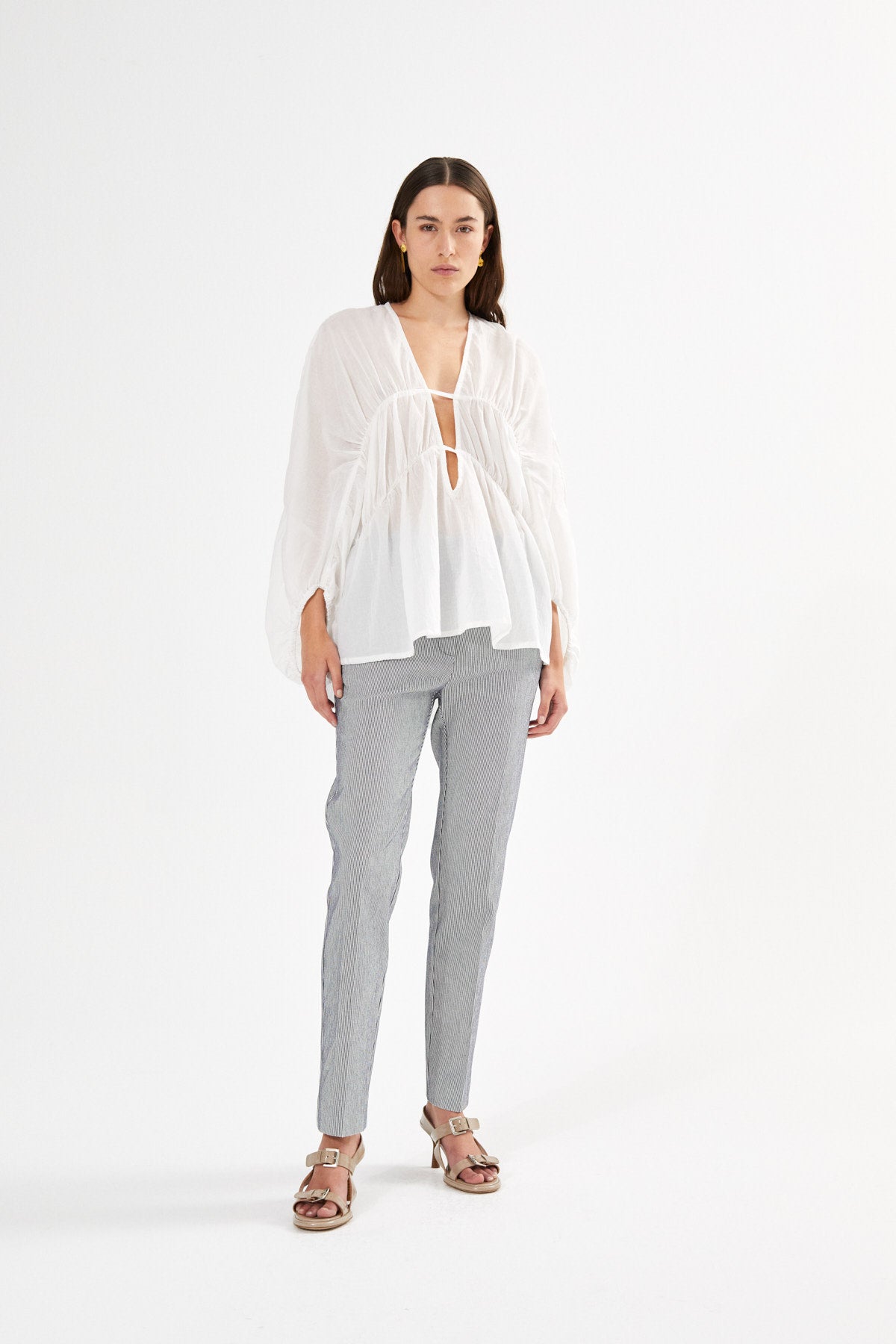 Adelle - Striped tailoring slim pants I Pink stripe 3 - Rabens Saloner - DK