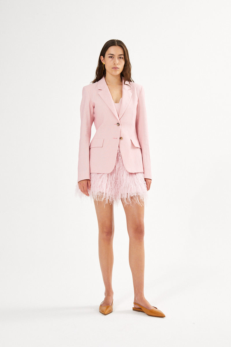 Helda - Striped tailoring jacket I Pink stripe 2 - Rabens Saloner - DK