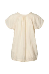 Dipsy - Cotton V-neck top I Sandstone 3 - Rabens Saloner - DK