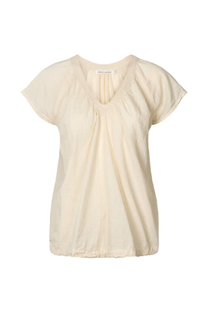 Dipsy - Cotton V-neck top I Sandstone Sandstone XS 2 - Rabens Saloner - DK