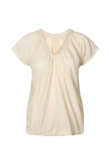 Dipsy - Cotton V-neck top I Sandstone Sandstone XS 2 - Rabens Saloner - DK
