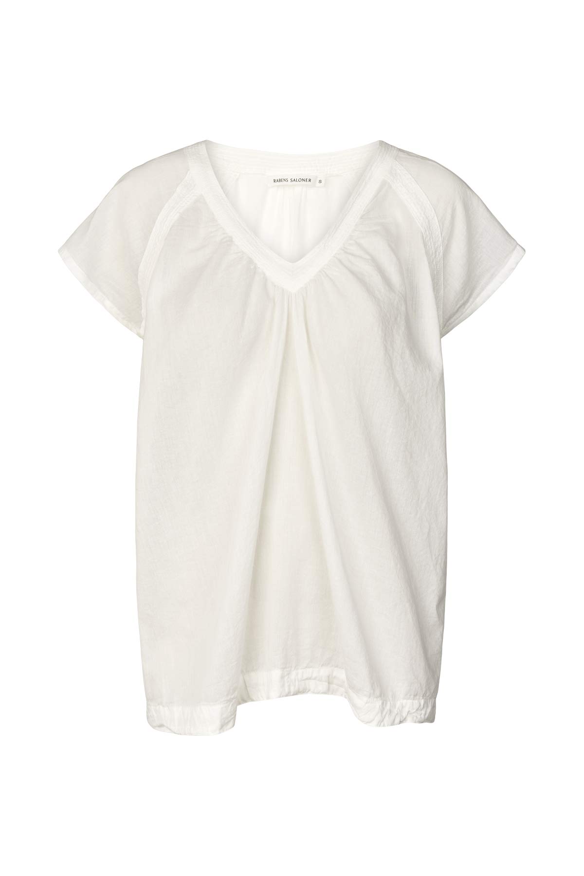 Dipsy - Cotton V-neck top I White White XS 1 - Rabens Saloner - DK