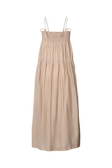 Dodo - Cotton smock tier dress I Caramel 2 - Rabens Saloner - DK
