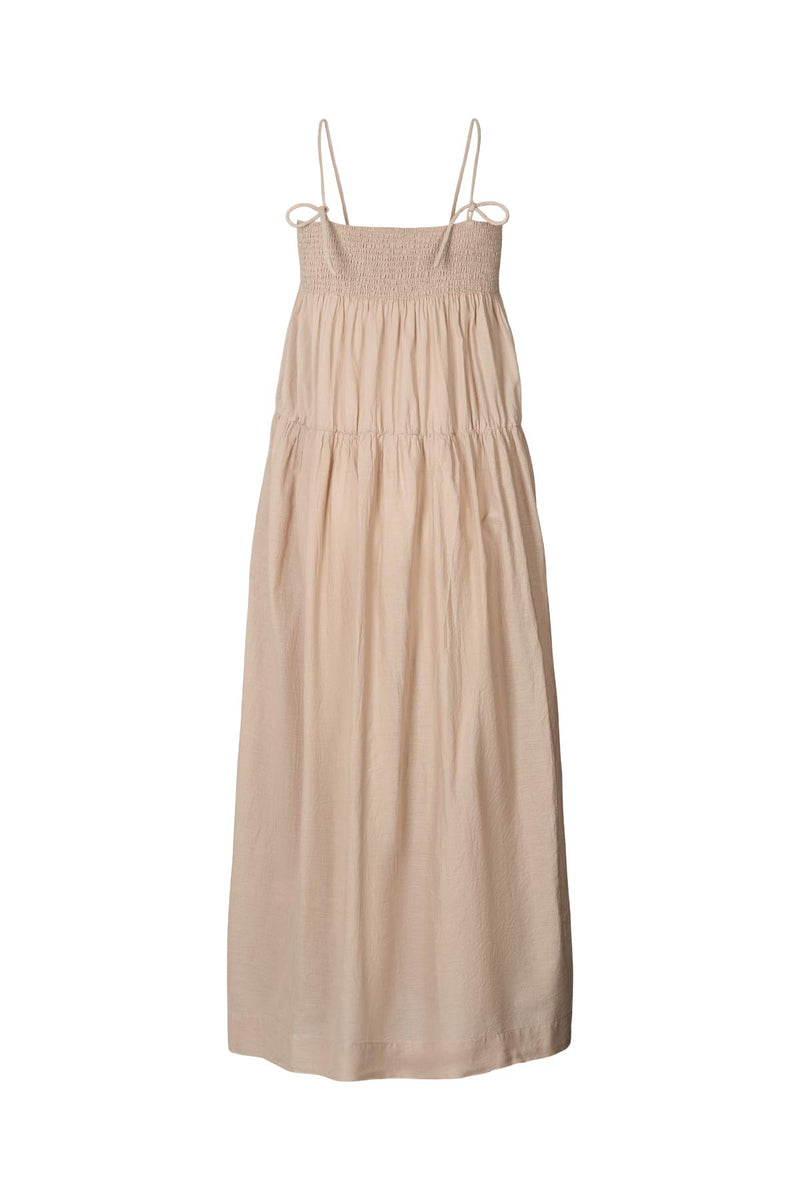 Dodo - Cotton smock tier dress I Caramel 2 - Rabens Saloner - DK