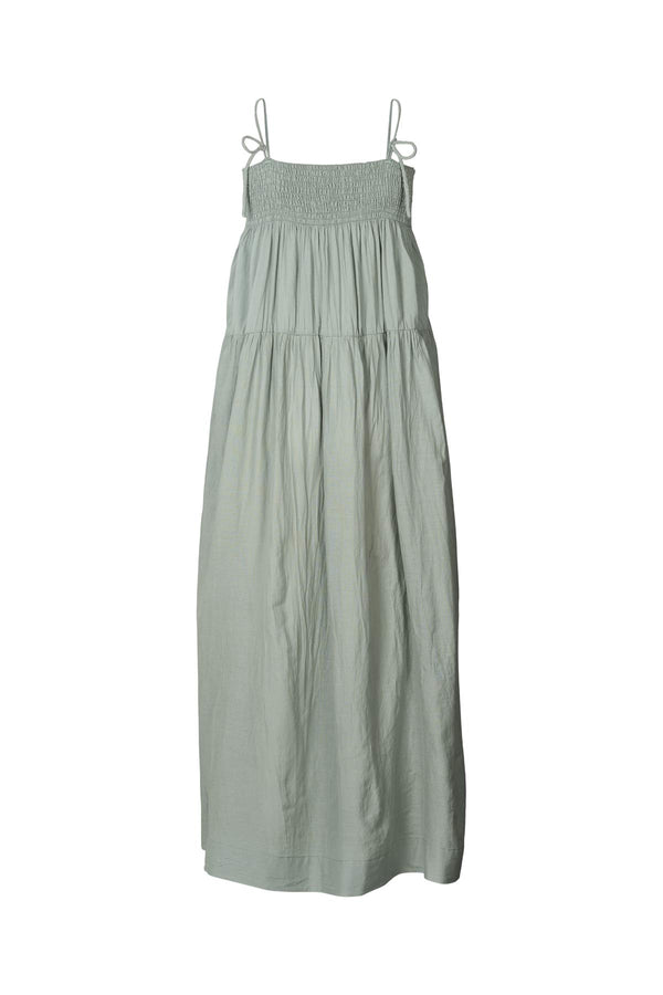 Dodo - Cotton smock tier dress I Sage 2 - Rabens Saloner - DK