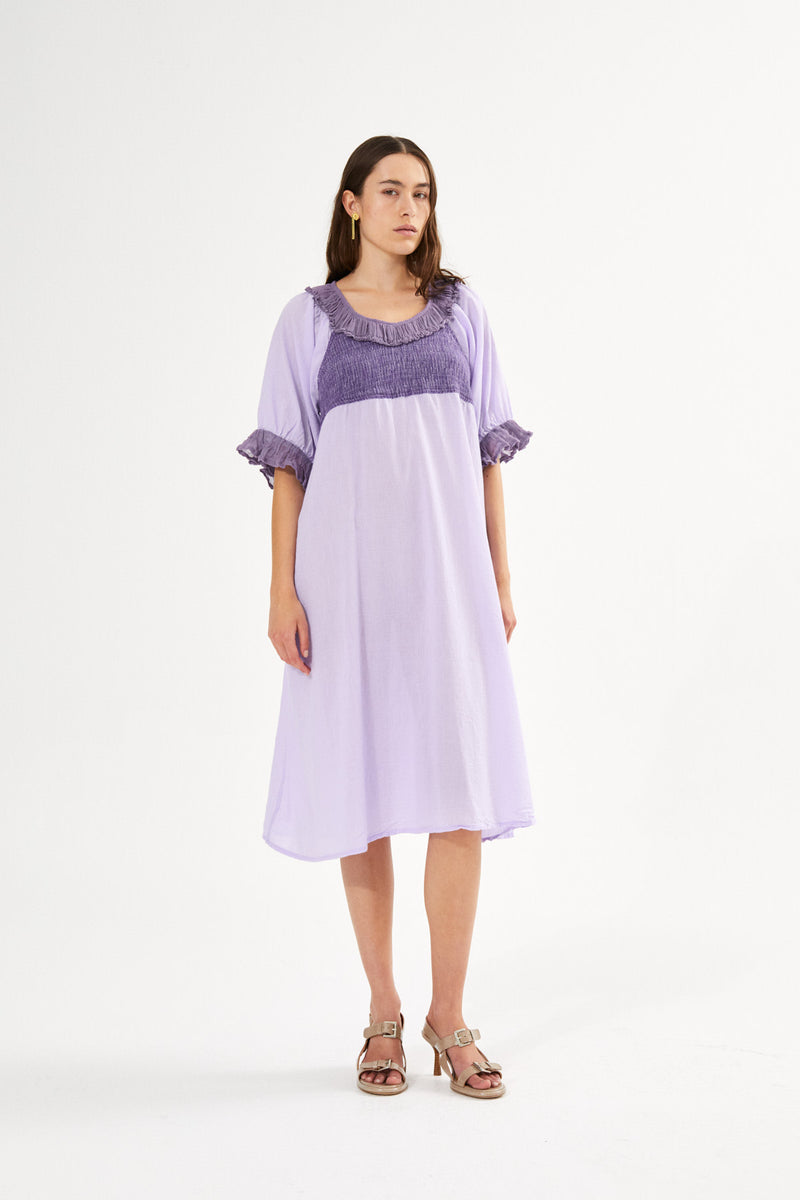 Dortia - Cotton short angel dress I Sage 3 - Rabens Saloner - DK