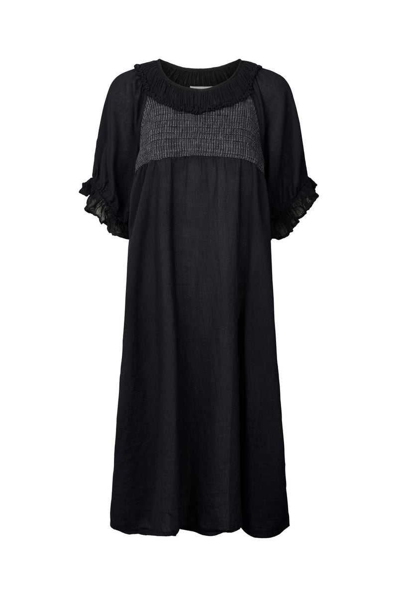 Dortia - Cotton short angel dress I Black Black XS 1 - Rabens Saloner - DK