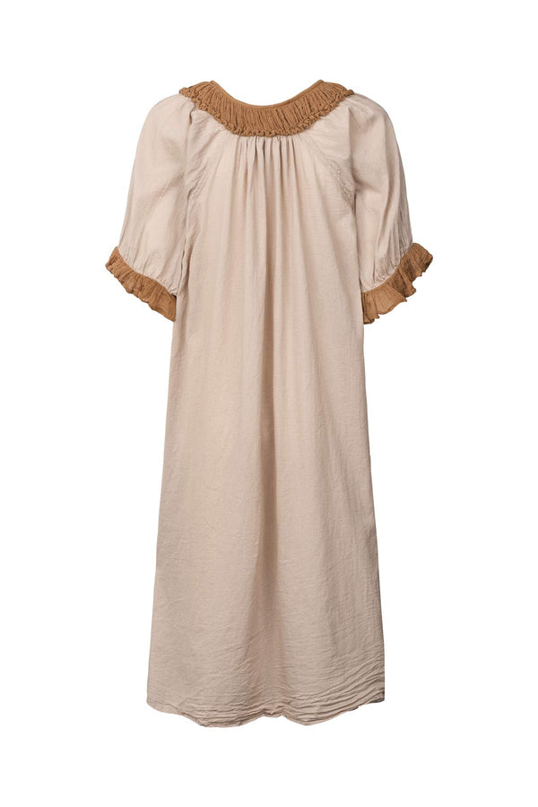 Dortia - Cotton short angel dress I Caramel 2 - Rabens Saloner - DK