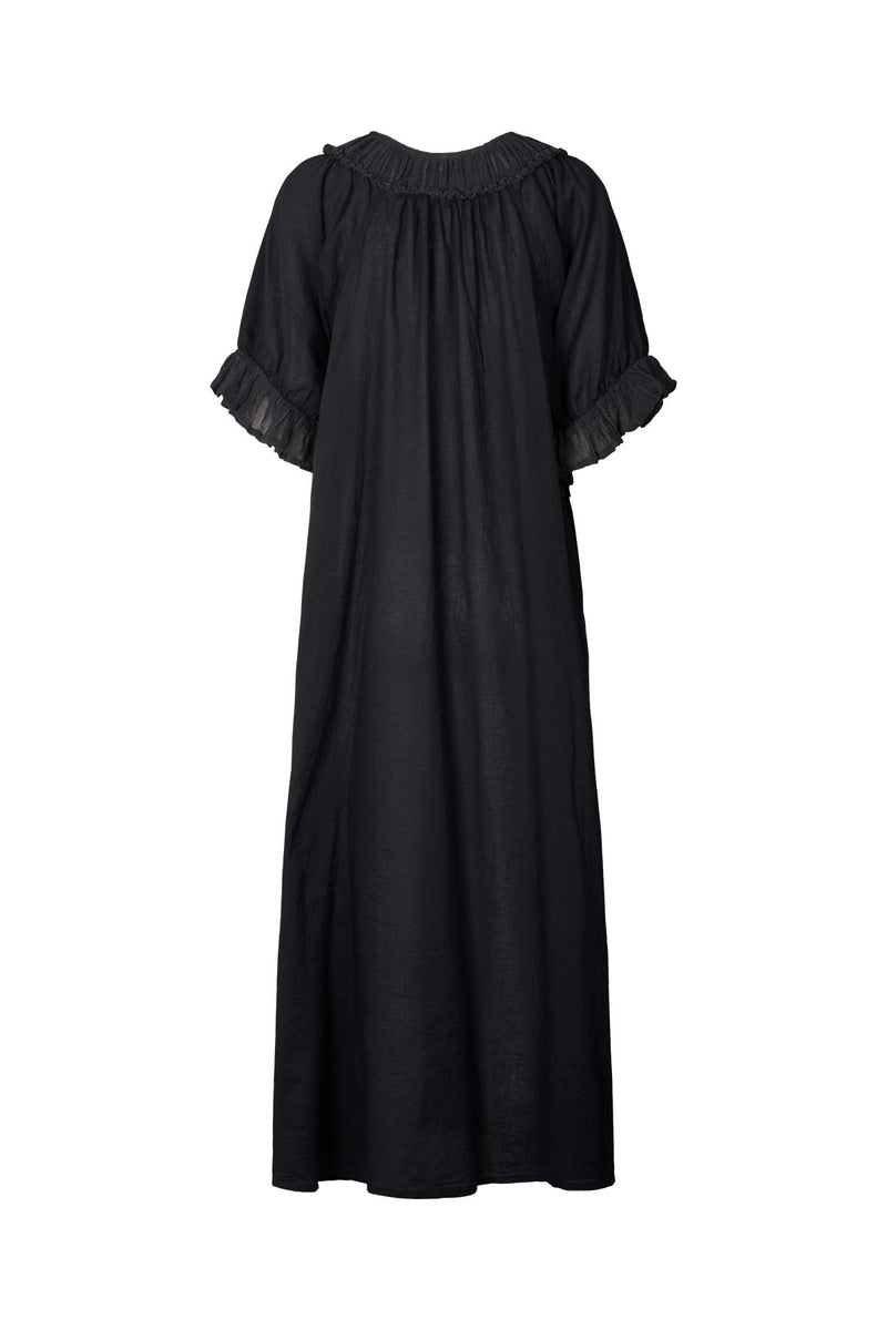 Dorothea - Cotton long angel dress I Black 2 - Rabens Saloner - DK