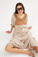 Dorothea - Cotton long angel dress I Caramel 2 - Rabens Saloner - DK